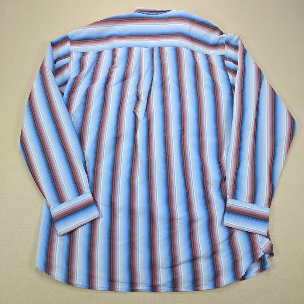 Tommy Bahama Button-Up Shirt Striped Cotton Silk Blue Orange Mens Size M - Picture 2 of 8
